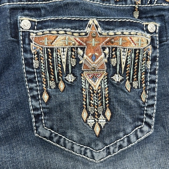 Grace in LA western jeans, Tomahawk pockets in back bling Boho/boot cut Sz 30 - Picture 12 of 15